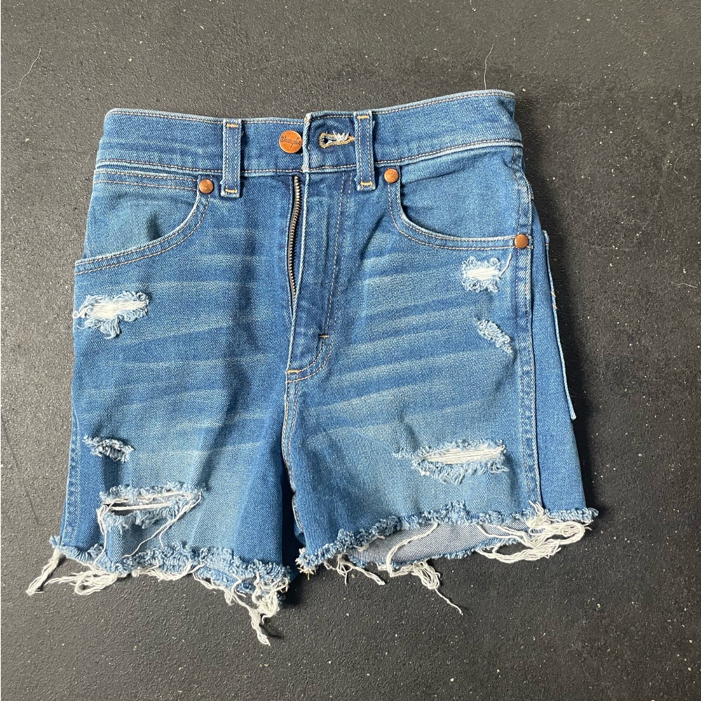 Custom distressed wrangler shorts